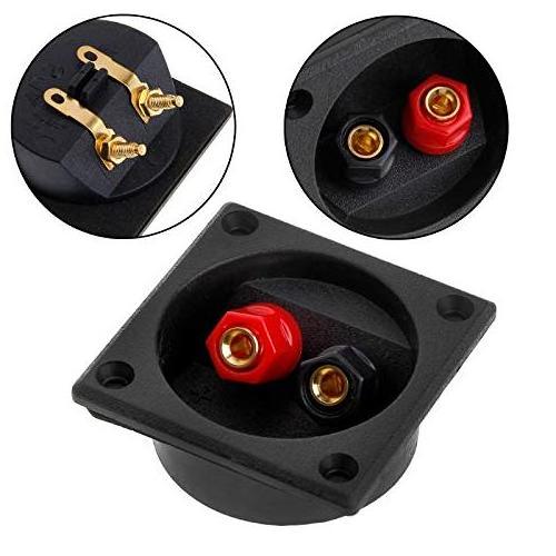 ABS copper square binding post Banana Jack Connector Plate 2-Way Speaker Box Terminal Cups