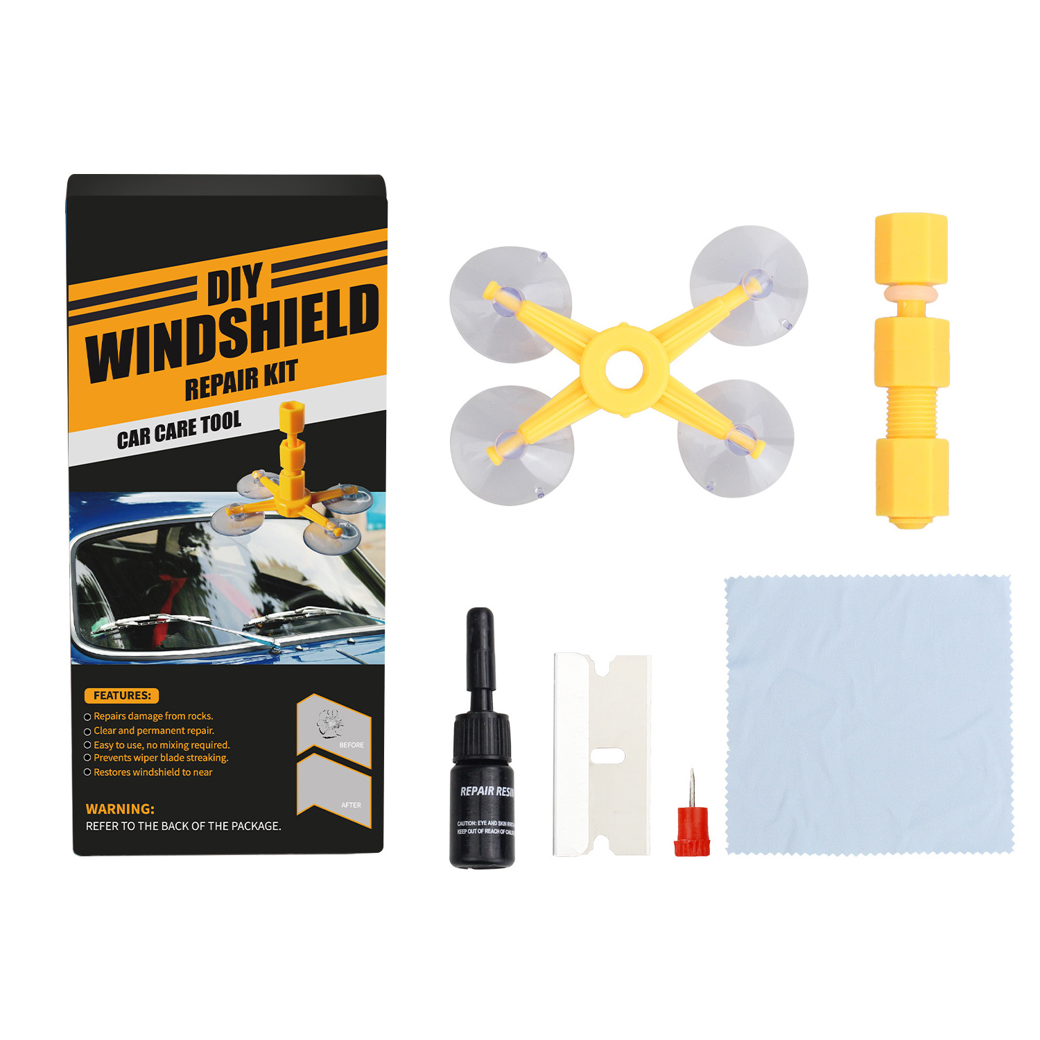 Manufacturer Car windshield repair kit DIY Restoration car front windshield repair kit