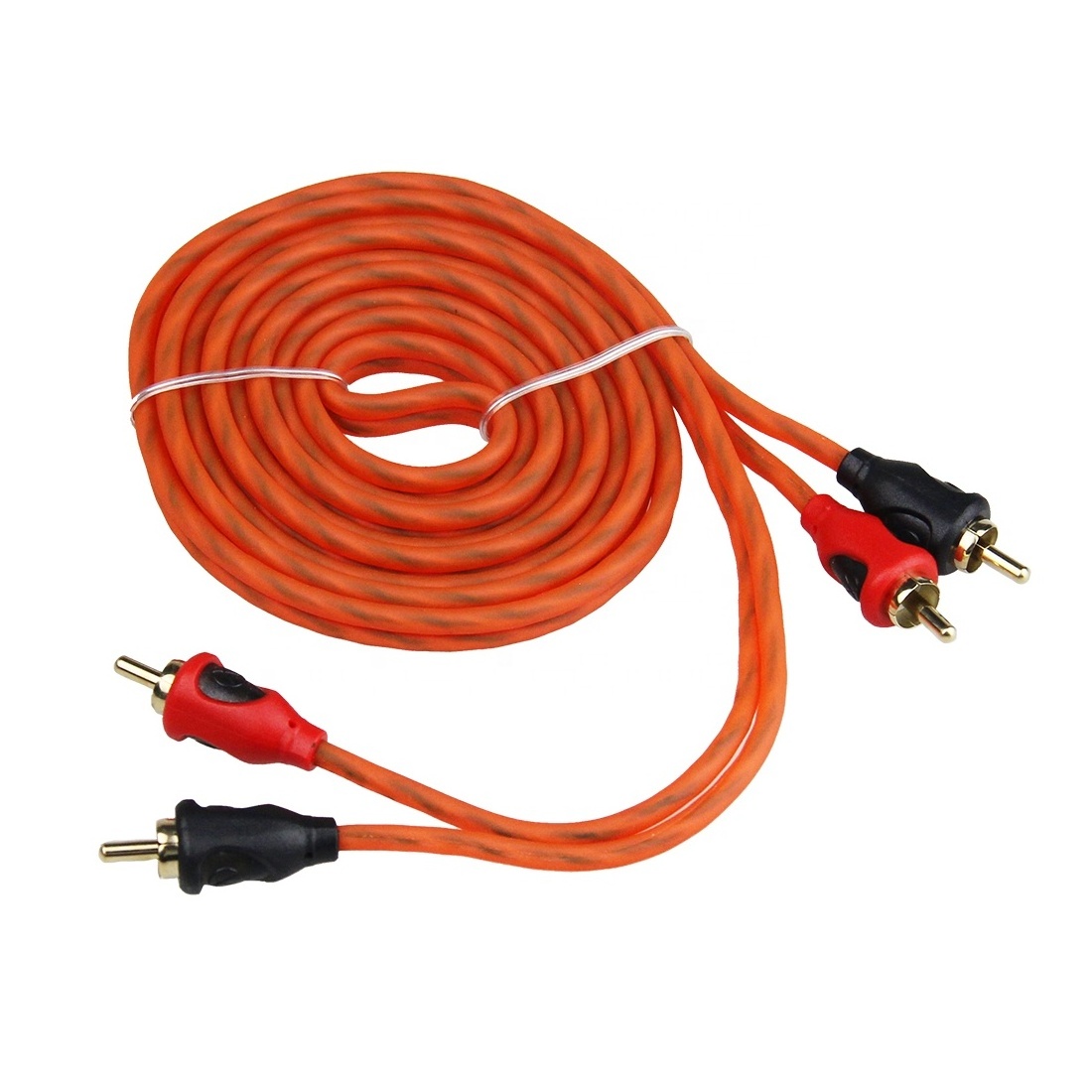 High quality Car audio & amp video RCA Cable red 5M twisted pair Car RCA cable