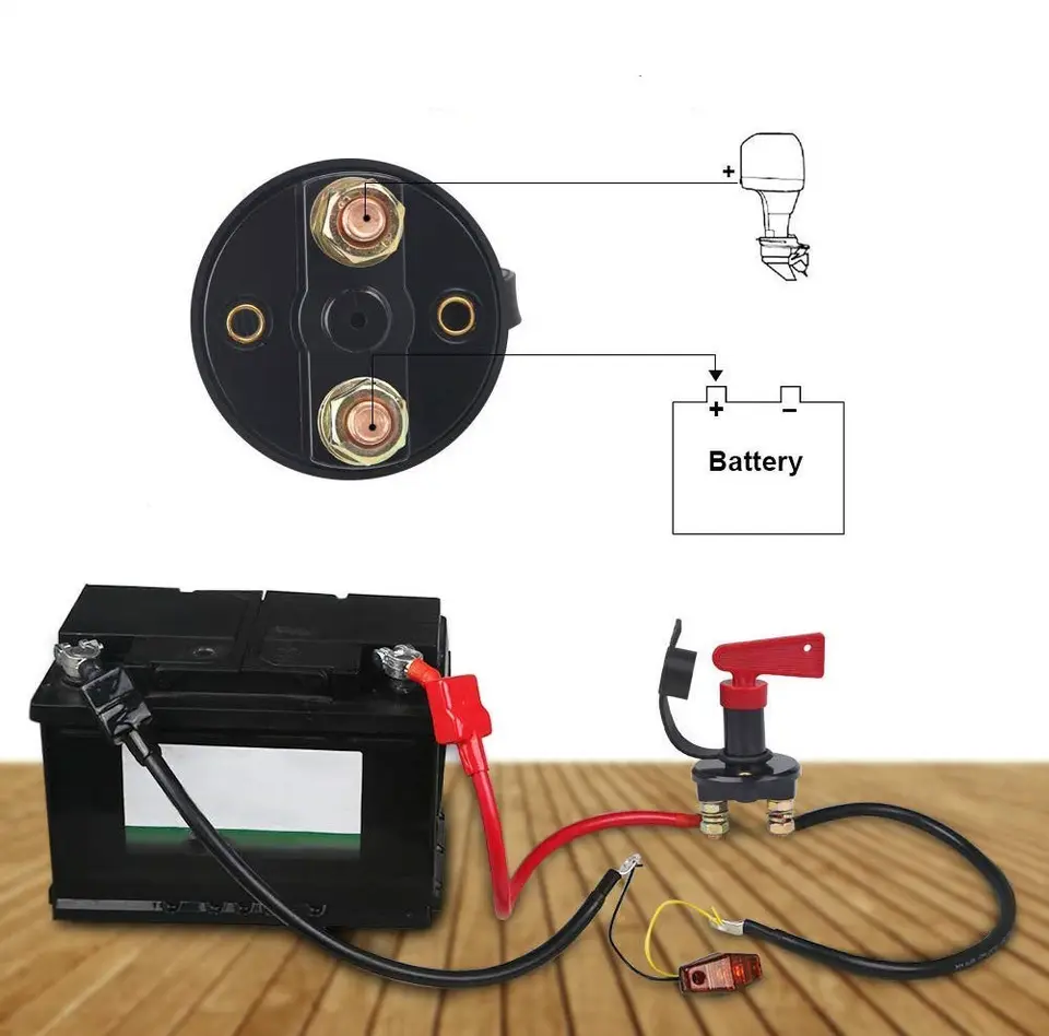 Battery master switch DC 12/24V battery isolator disconnect cutoff power kill switch for Marine Boat Car Camper RV ATV UTV