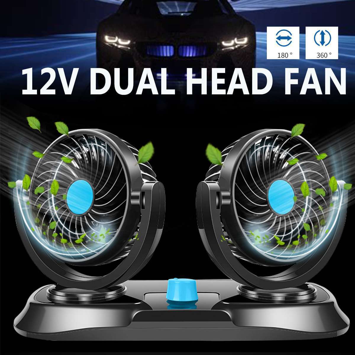 Manufacturer New low noise 12V 24V DC auto vehicle cooling fan adjustable Portable Electronic mini car Fan