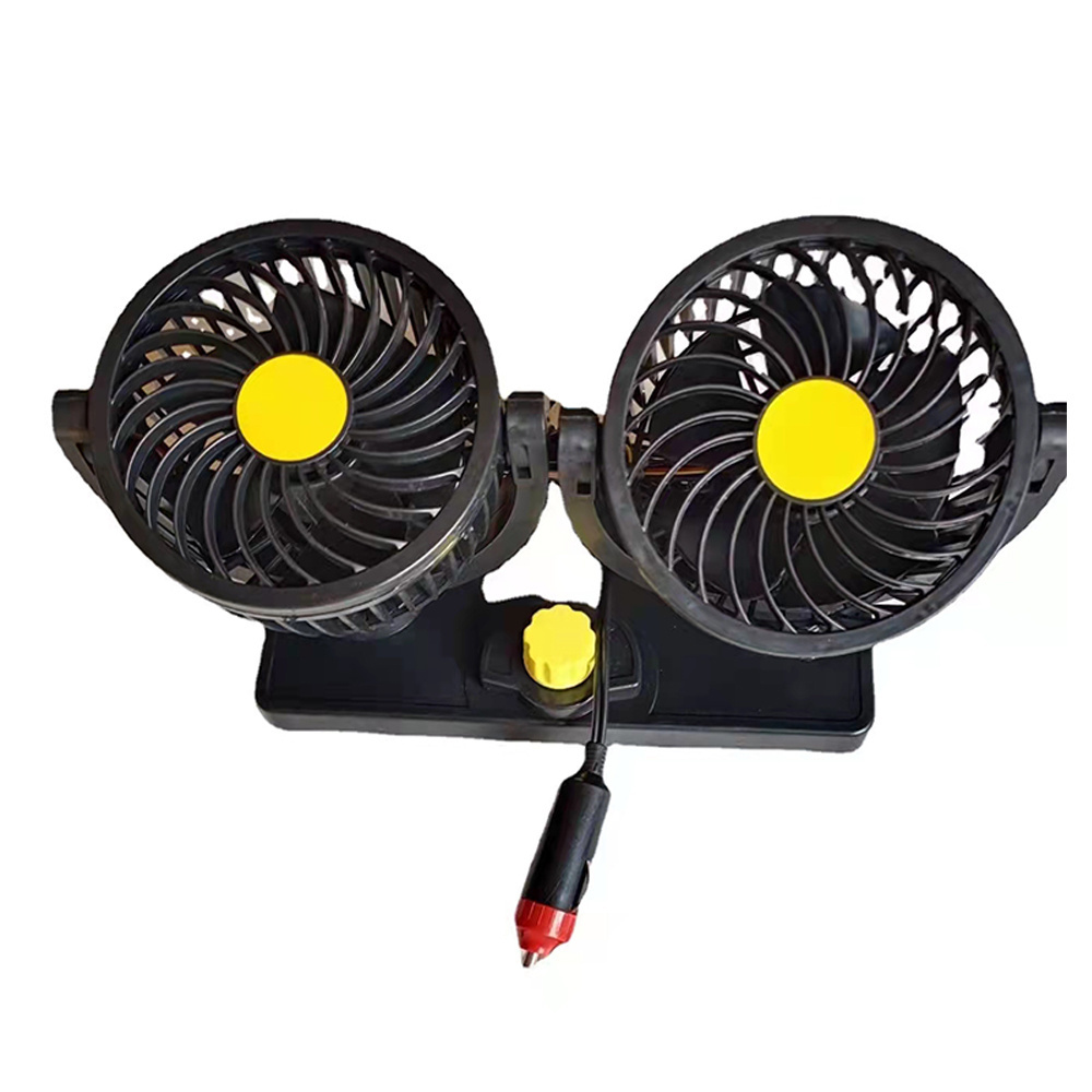 Manufacturer New low noise 12V 24V DC auto vehicle cooling fan adjustable Portable Electronic mini car Fan