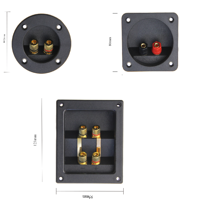 Speaker terminal ABS copper square speaker box binding post,Speaker wiring cup terminal plate