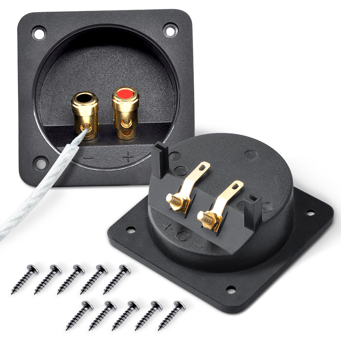 Speaker terminal ABS copper square speaker box binding post,Speaker wiring cup terminal plate