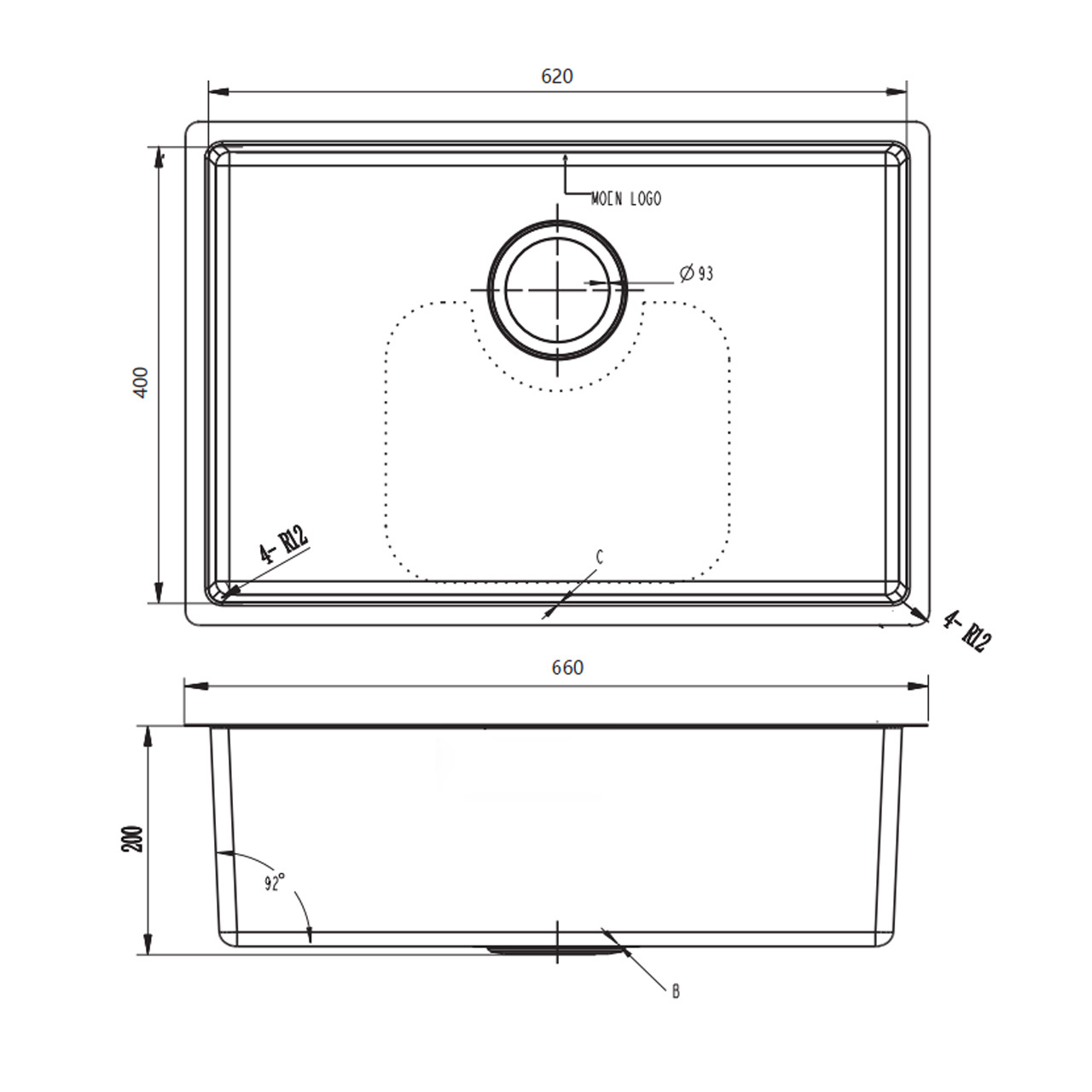 Kitchen Sink for Sale Stainless Steel One Piece European 30-inch Undermount 16 Gauge Stainless Steel Kitchen Sink Single Bowl