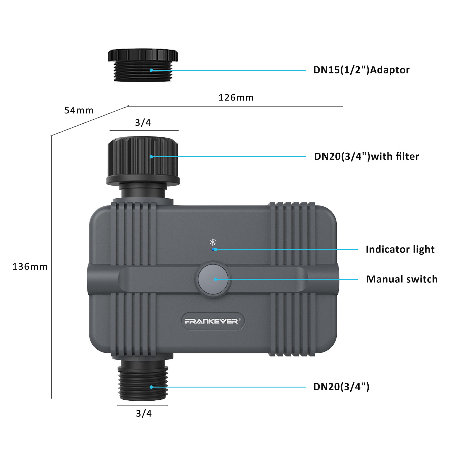 Intelligent Garden Automatic 1/2 Outlets Smart Water Timers Tuya Blue tooth WiFi sprinkler drip irrigation system controller