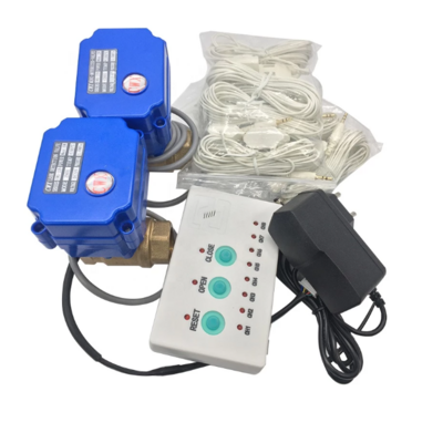 Water Leak Sensor Detector Alarm System with Automatic Shut-off Valve and 2 Detection Sensors to Prevent Flooding