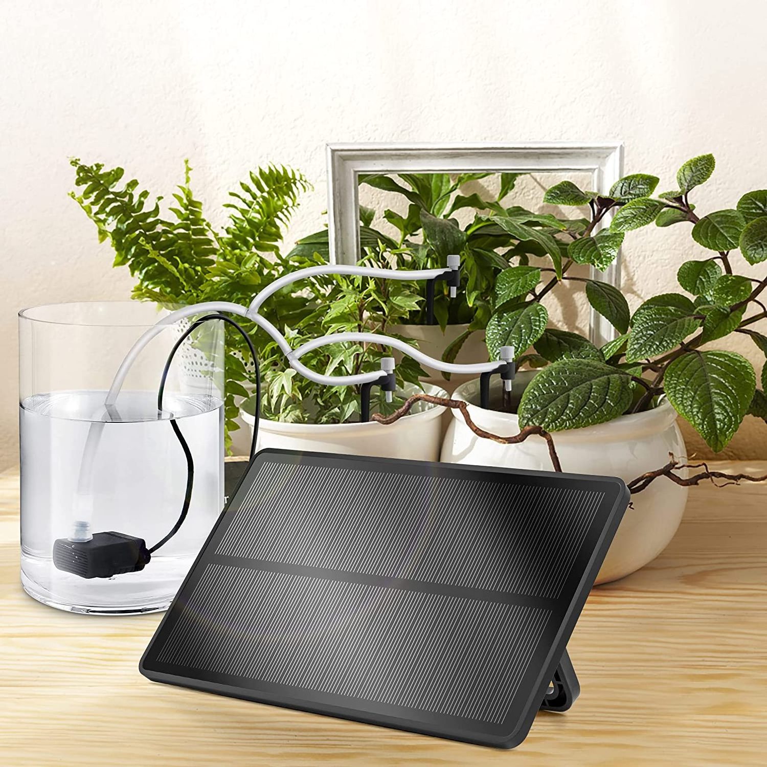 Solar Automatic plant watering device smart solar drip Irrigation kit auto self watering system for plants home garden indoor