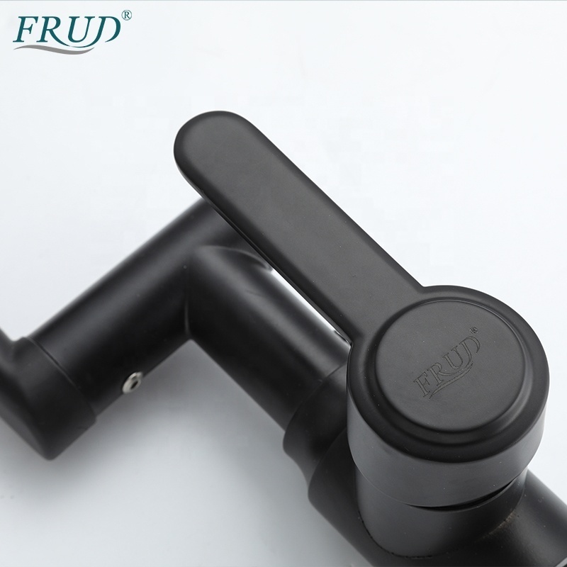 Frud 1080 degree swivel faucet for bathroom sink stainless steel bathroom faucet black basin faucet R10052-6