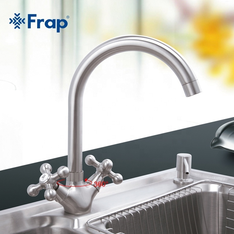 FRAP Drawing Nickel Kitchen Sink Faucet Brass Dual Handle kitchen basin faucets F4019-5