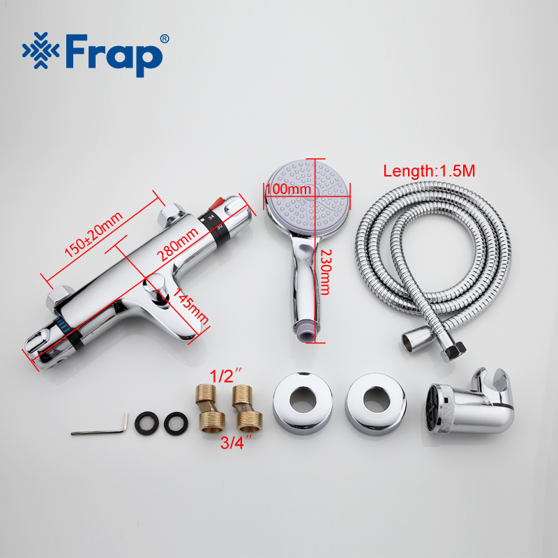 Frap Popular Thermostatic Faucet Shower Bath Faucet Cold and Hot Water Mixer Short Nose Double Handle F3051