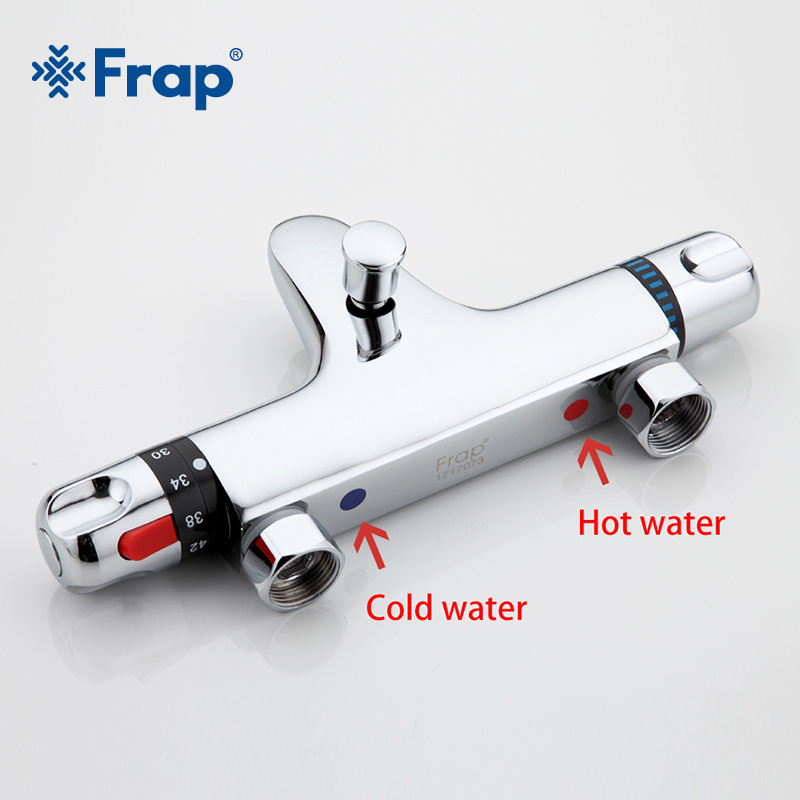 Frap Popular Thermostatic Faucet Shower Bath Faucet Cold and Hot Water Mixer Short Nose Double Handle F3051