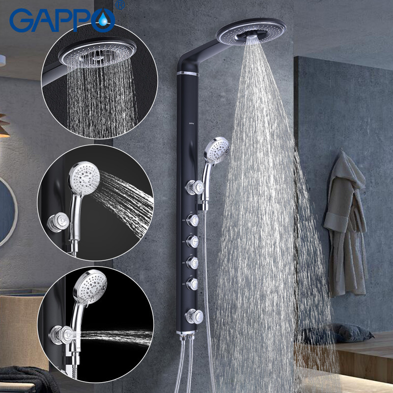 GAPPO Bathroom Shower Panel Faucet SPA Waterfall Rain Shower Set G2417