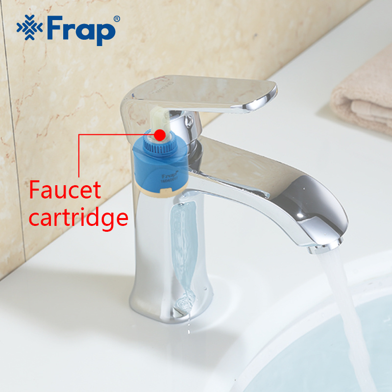 FRAP 40mm Ceramic Cartridge Faucet Cartridge Mixer Low Torque Spindle Free Rotation Flat Base Faucet Accessories F50-4