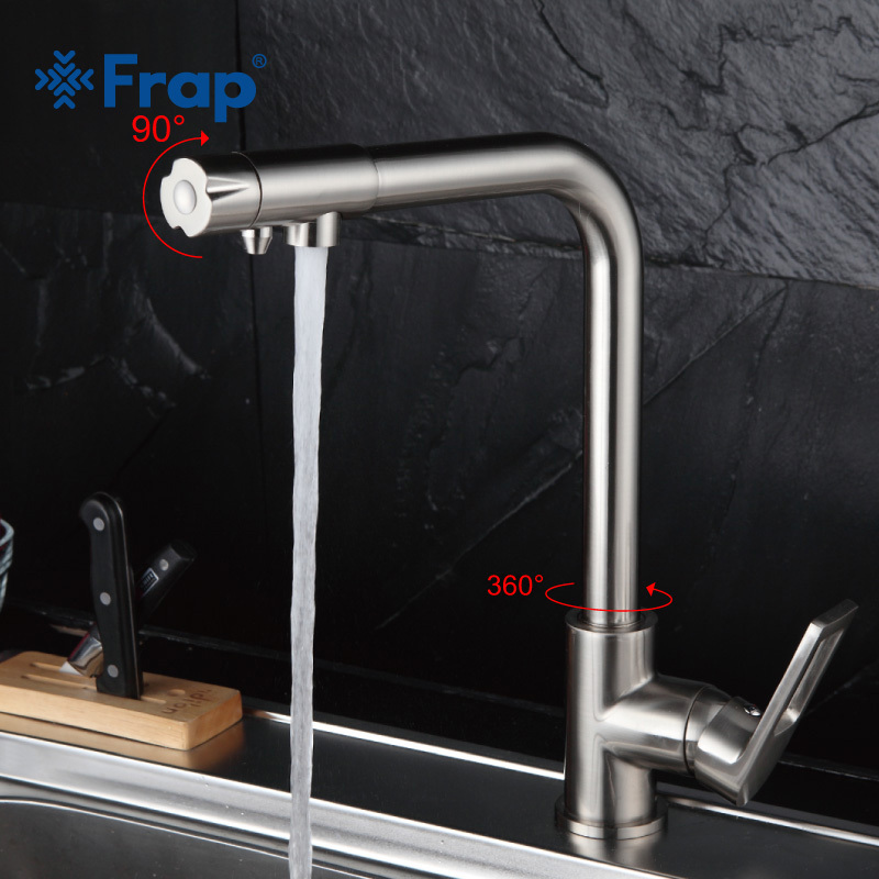 Frap Nickel Brushed Kitchen Faucet used for Water Purification Machine F4372-5