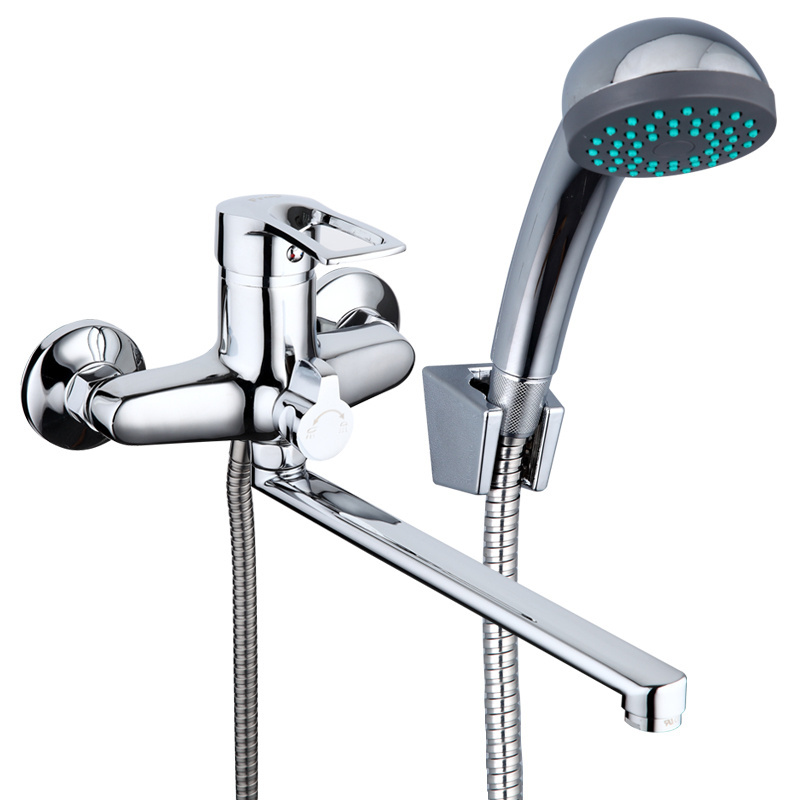 Frap 30cm silver Outlet pipe Bath shower faucet set Brass body shower head bathroom tap bathtub faucet F22701-B