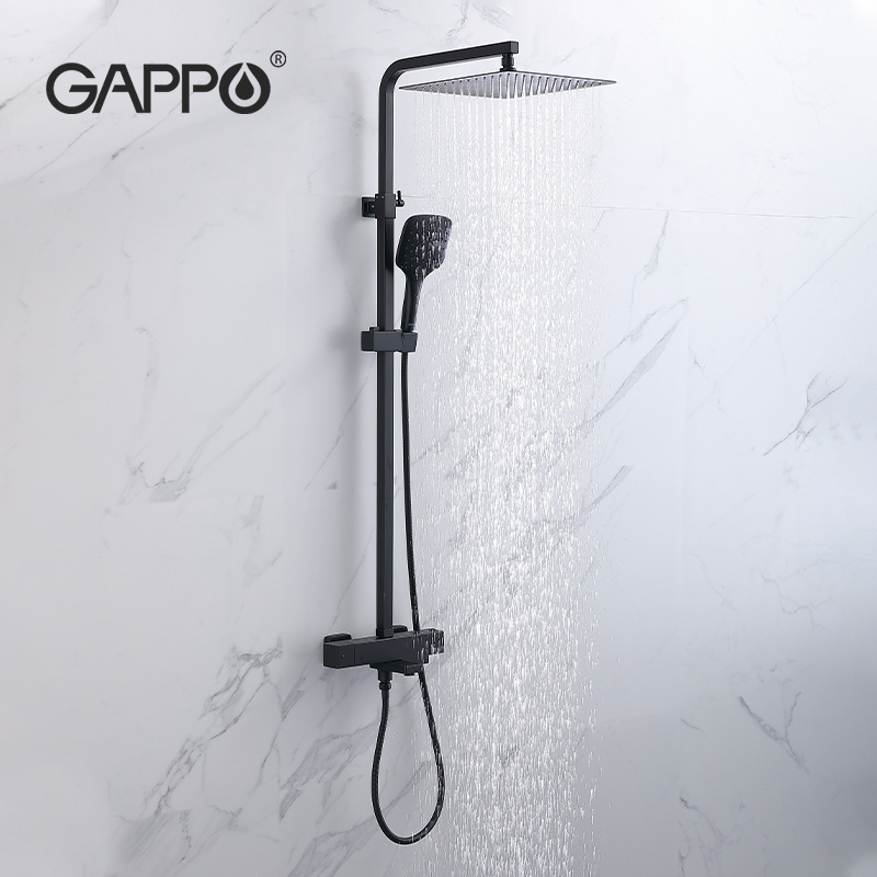 Gappo New Brass bath & shower sets portable Shower Bathroom bath tubs and showers Mixer Black Faucet G2417-60