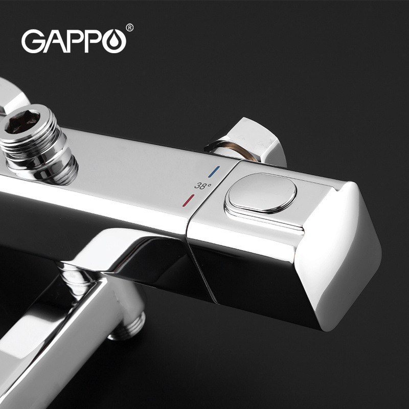 Gappo Shower System Faucet Set Rain Shower Head with Handheld Square Shower Valve Kit for Bathroom Wall Mounted G2491