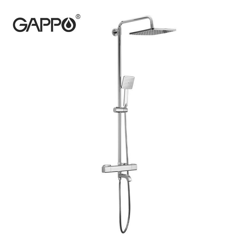 Gappo Shower System Faucet Set Rain Shower Head with Handheld Square Shower Valve Kit for Bathroom Wall Mounted G2491