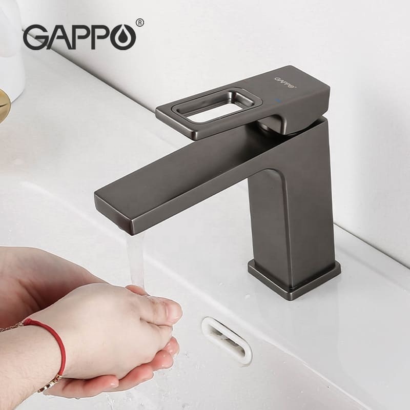 GAPPO luxury bathroom basin faucet single handle basin mixer Gun-Grey wash basin faucets G1017-9