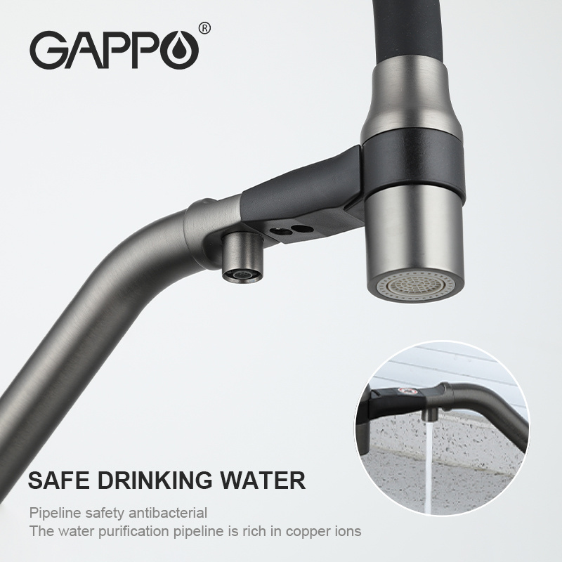 Gappo modern kitchen faucet gun gray brass sink kitchen faucets with filter two levels 3 way kitchen faucet G4398-89