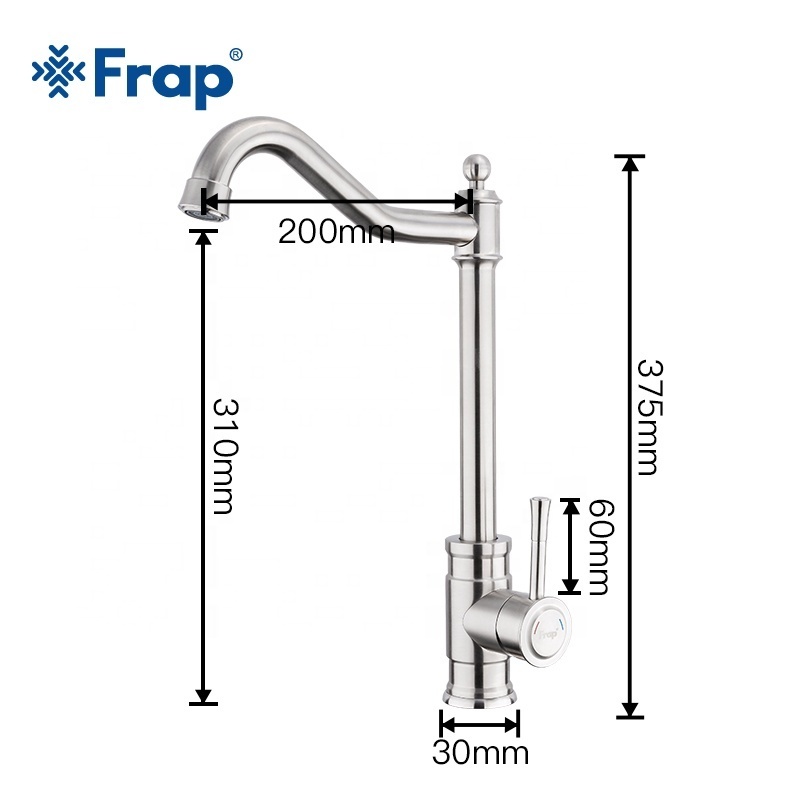 2023 New style Bridge kitchen faucets Single handle cold and hot water mixer 304 kitchen faucet F41899-4