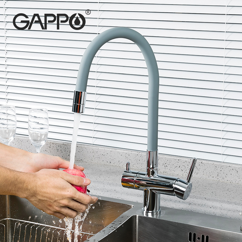 Gappo pre rinse flexible kitchen faucet water purifier filter Dual Handle 360 degree Kitchen mixer Faucet G4398-30