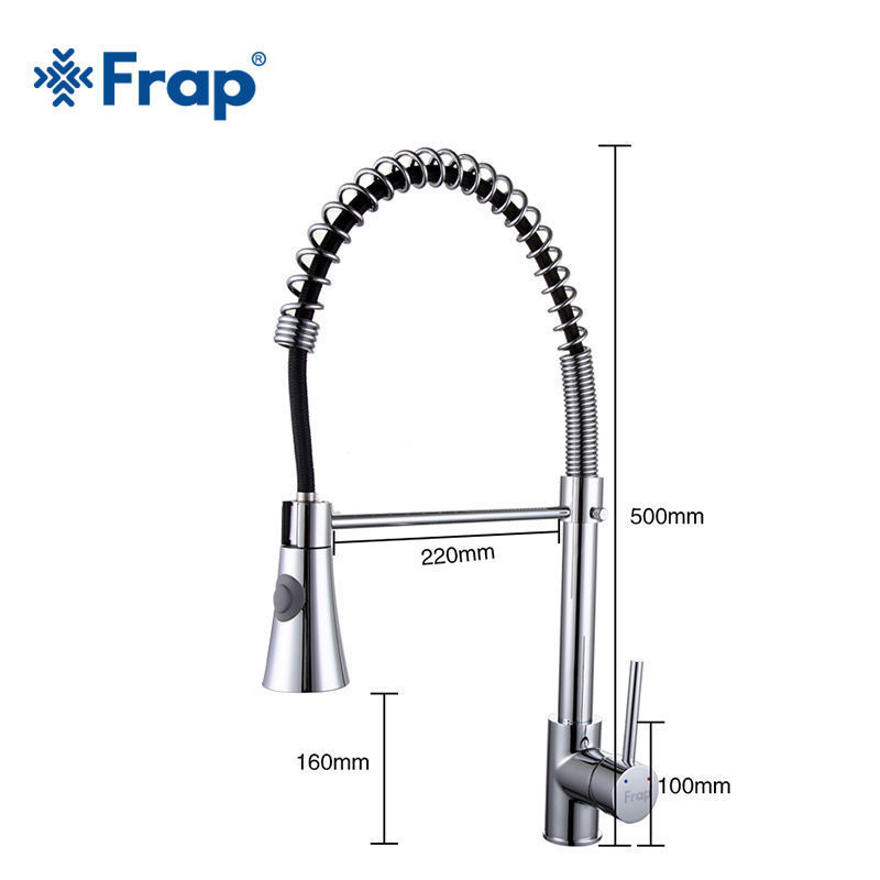 FRAP UPC CUPC Brass Spring Pull Out Kitchen Sink Faucet Mixer brass commercial kitchen faucet F4452