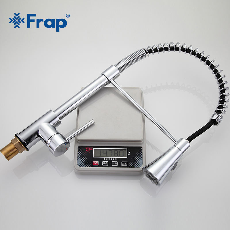 FRAP UPC CUPC Brass Spring Pull Out Kitchen Sink Faucet Mixer brass commercial kitchen faucet F4452