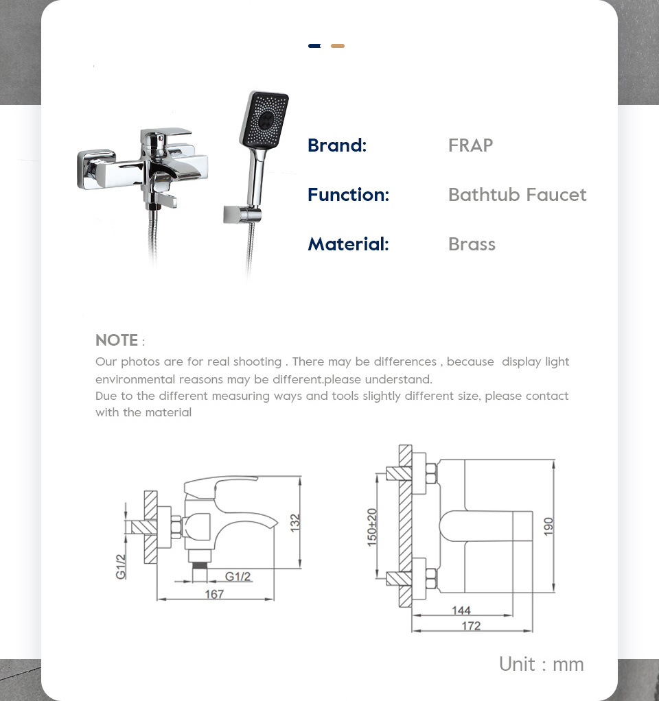 Frap luxury rainfall toilets bathroom sets rainshower set warrantee factory directly water saving upc bathtub faucet F3269