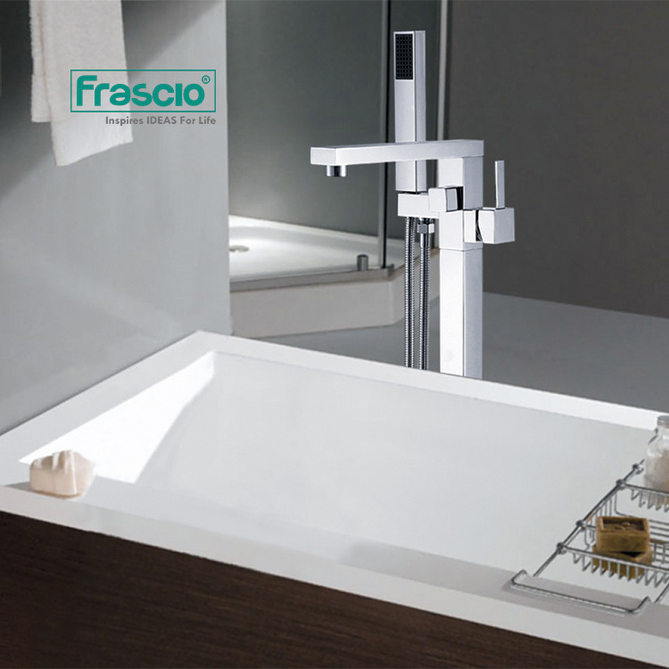 Frascio High Quality Single Handle Bath Tub Free Standing Faucet In Chrome Color For Bathtub Bathroom Faucet For Bathtubs