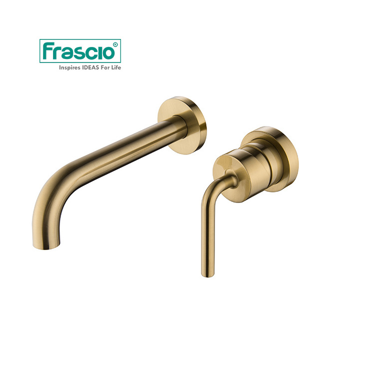 Frascio Sanitary Ware Brand OEM Concealed Basin Bathroom Faucet Made in Brass Modern Wall Mounted Faucets Bathroom Sink F