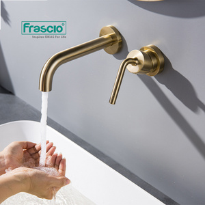 Frascio Sanitary Ware Brand OEM Concealed Basin Bathroom Faucet Made in Brass Modern Wall Mounted Faucets Bathroom Sink F