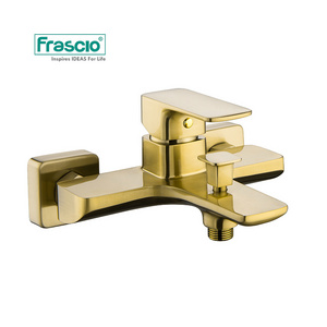 Frascio High-end Quality Brass Brush Gold Bath Faucet With Wholesale Price For Hotel Lavatory Mount Bath Faucet Wall Mount