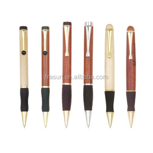 Engraved promotional logo wooden ball pen wood turning pen kits