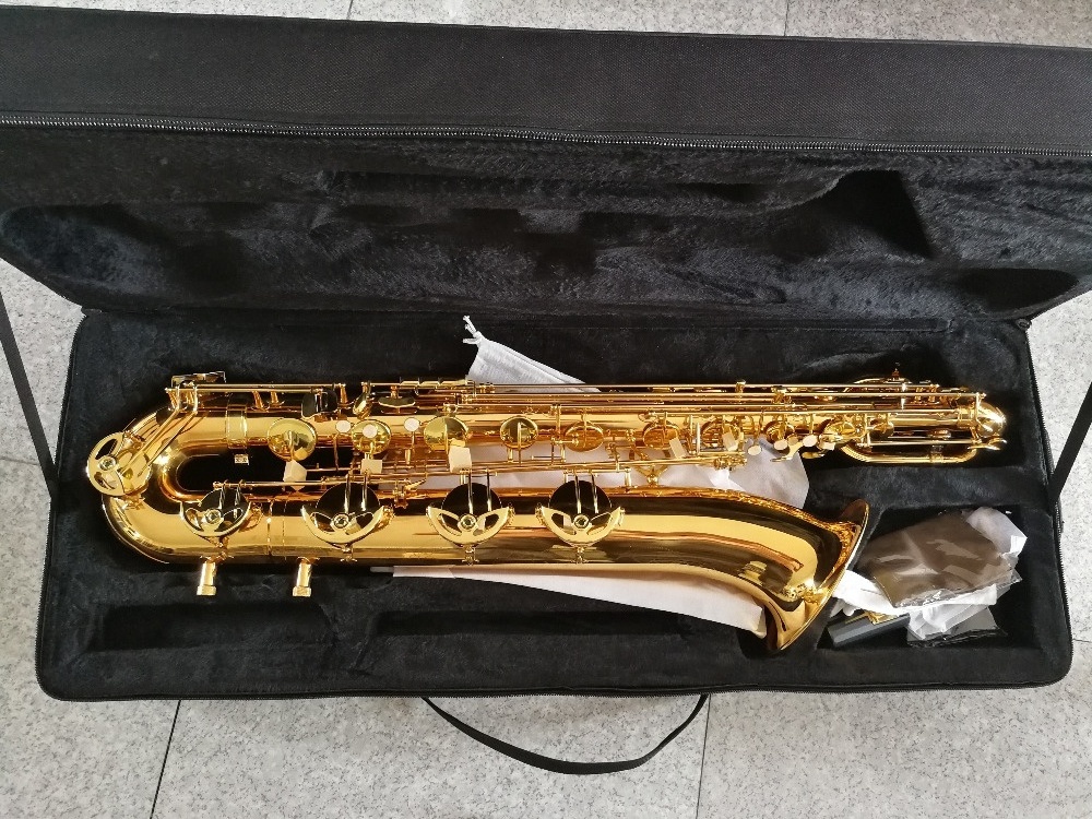 Best sell Eb Baritone Sax OEM Good quality Gold lacquer yellow brass sax body Eb tone / key Baritone Saxophone (JBS-1110L)