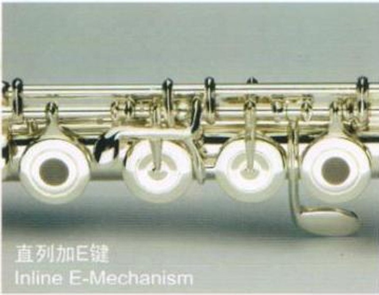 French key design Split-E 17 open holes Sterling Silver Head silver plated Nickelsilver metal body C In line Flute (JFL-420SEB)