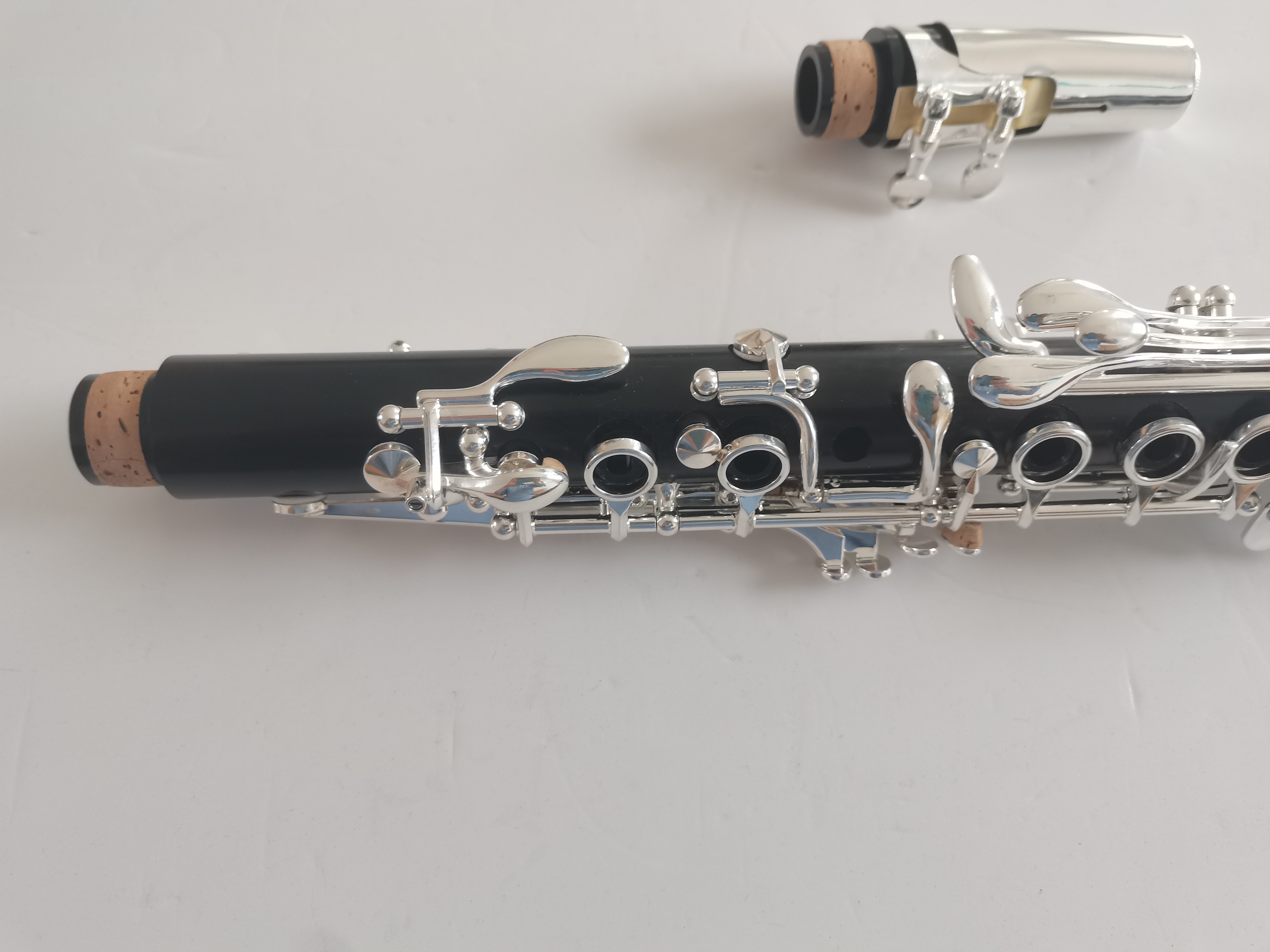 High grade Ebony wood body Eb tone black color 18 keys Clarinet with silver plated key (JCL-115)