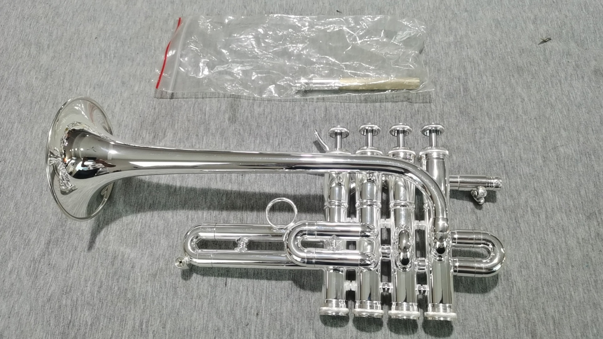 High grade Silver plated surface treatment Bb / A tone piston / valve Piccolo Trumpet (JTR-325)