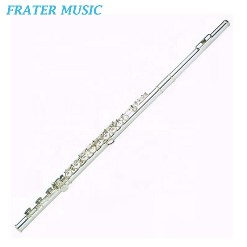 French key design Split-E 17 open holes Sterling Silver Head silver plated Nickelsilver metal body C In line Flute (JFL-420SEB)