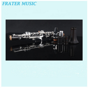 High grade Ebony wood body Eb tone black color 18 keys Clarinet with silver plated key (JCL-115)