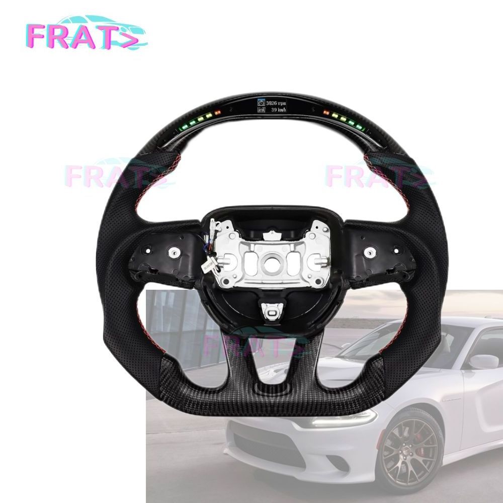 Custom LED Carbon Fiber shaped Steering Wheel Leather for Dodge Charger Jeep Grand Cherokee/SXT/GT/RT/SRT/HELLCAT Upgrade