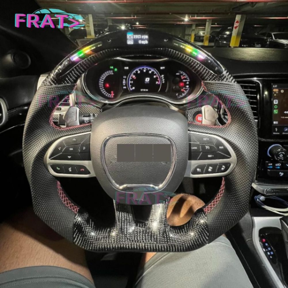 Custom LED Carbon fiber steering wheel Fit for Dodge Charger 2014-2020 SXT / GT / R/T / SCAT PACK / SRT Steering Wheel