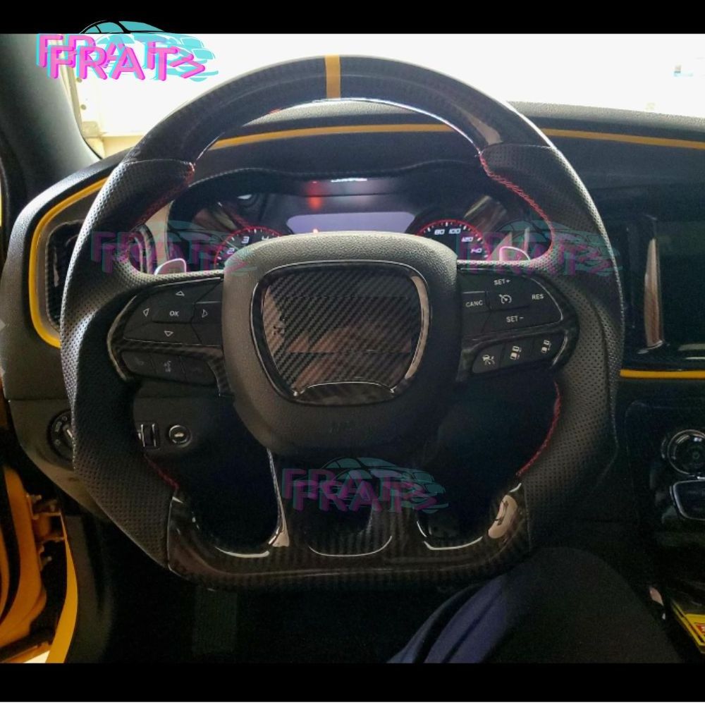 Custom Sport Carbon Fiber Steering Wheel Fit for Dodge Charger Challenger Jeep Grand Cherokee SRT