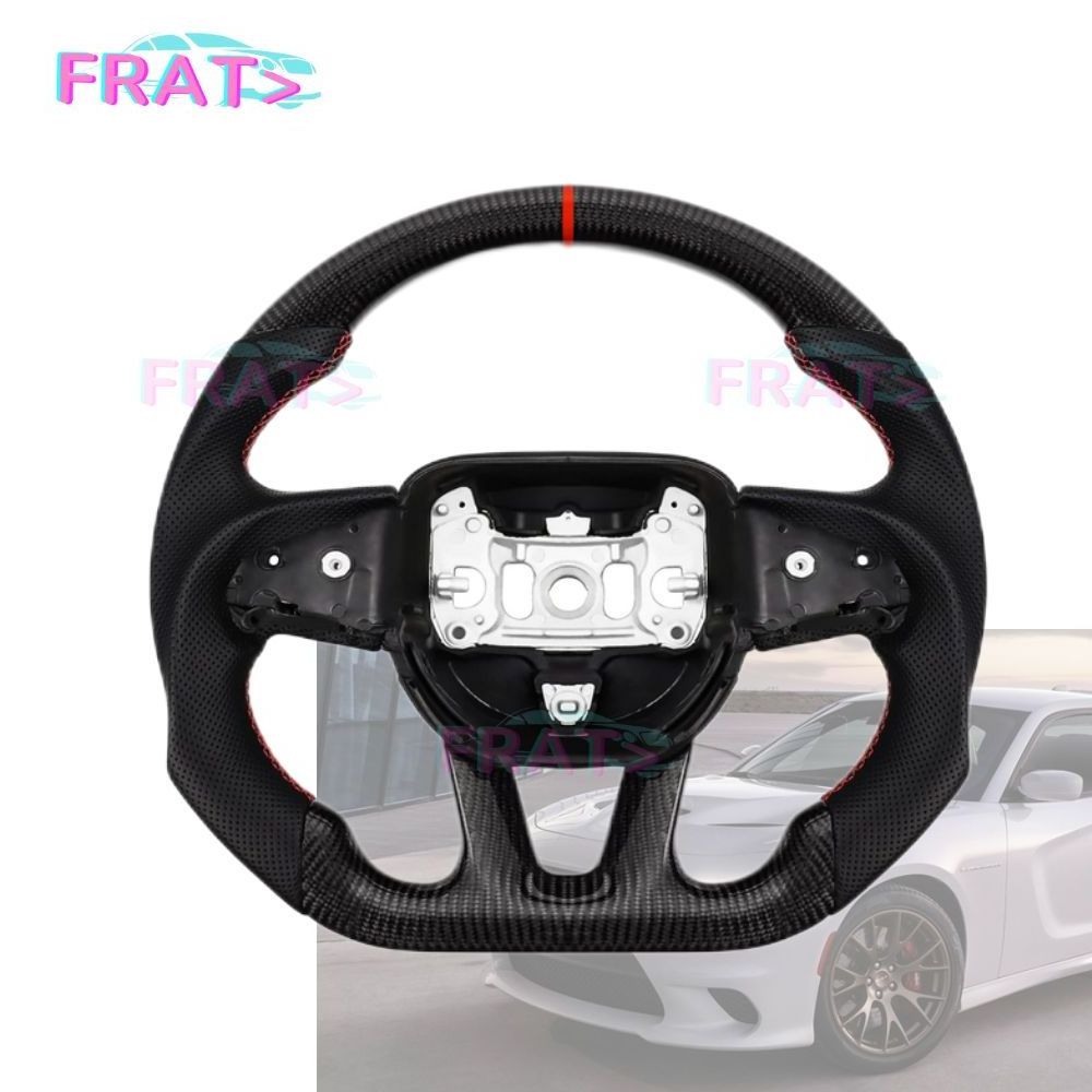 Fit for Dodge Charger Challenger Cherokee/SXT/GT/RT/SRT/HELLCAT Steering Wheel Carbon Fiber Nappa Leather Steer wheel