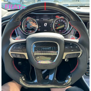 Fit for Dodge Charger Challenger Cherokee/SXT/GT/RT/SRT/HELLCAT Steering Wheel Carbon Fiber Nappa Leather Steer wheel