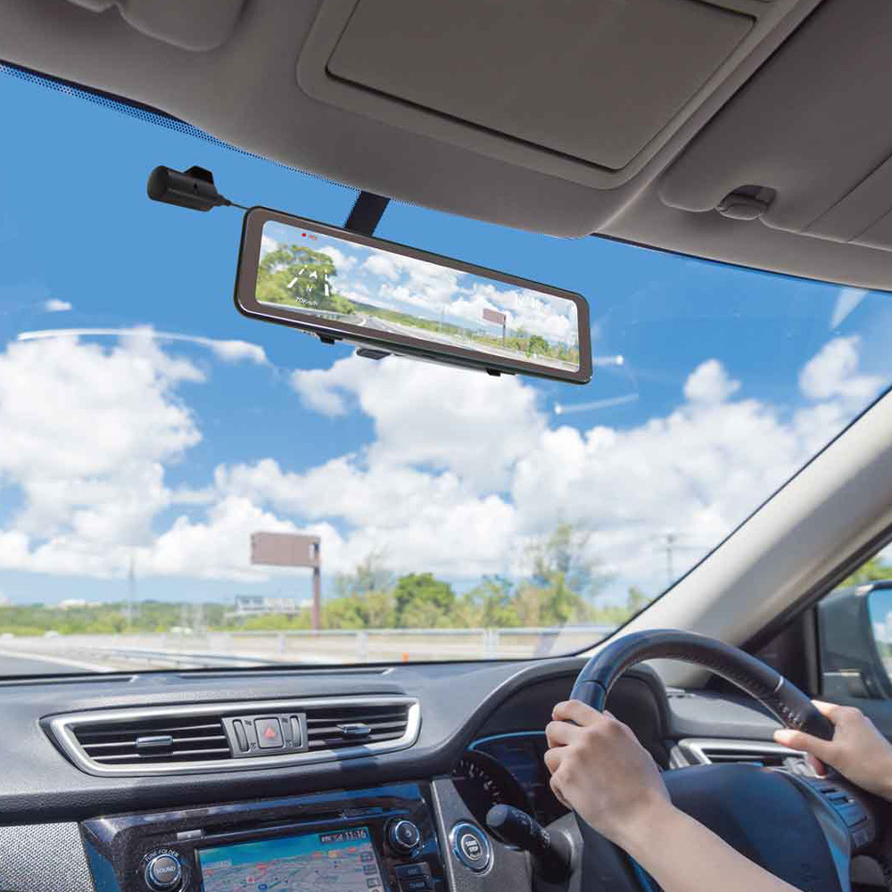 High Resolution Touch Screen Camera Rear View Mirror Driving Video Recorder