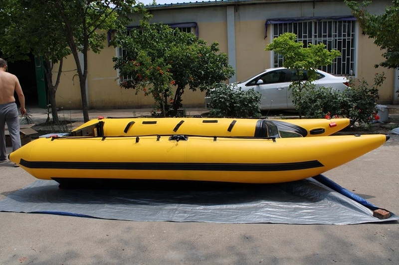 4.3m inflatable sailing catamaran with speed tubes sport speedy fishing boats