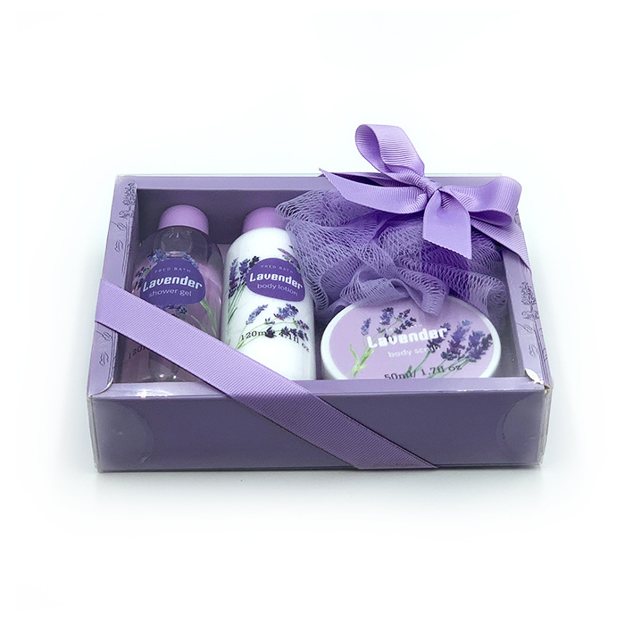 wholesale natural private label beauty shower gel lotion spa hotel bath gift set