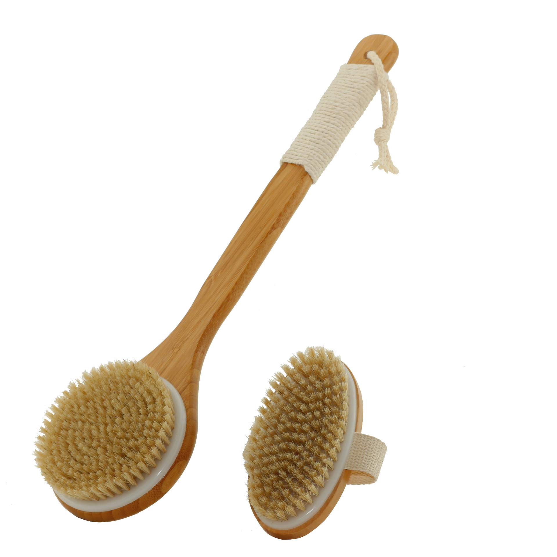 Wholesale Eco Friendly Natural Bamboo Bath Brush Natural Bristle Exfoliator Dry Wet Skin Back Body Exfoliating Bath Brush